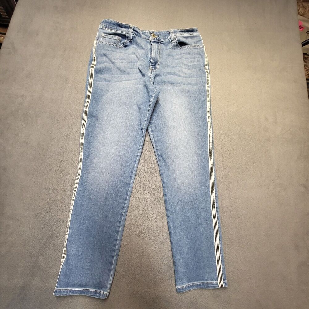 Arizona Jean Co Juniors 13 Blue Skinny Leg‎ Striped Distressed Stretch Denim